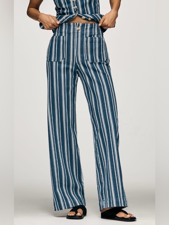 Anthropologie Pants - Anthropologie Colette Striped Wide-Leg Full-Length Pants Size 28P NWT